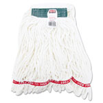 Rubbermaid Web Foot Shrinkless Looped-End Wet Mop Head, Cotton/Synthetic, Medium, White, 6/Carton orginal image