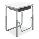 Safco AlphaBetter 2.0 Height-Adjust Student Desk with Pendulum Bar, 27.75 x 19.75 x 22 to 30, Dry Erase orginal image