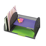 Safco Desk Organizer, Two Vertical/Two Horizontal Sections, 17 x 10 3/4 x 7 3/4, Black orginal image