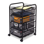 Safco Onyx Mesh Mobile File With Four Supply Drawers, 15.75w x 17d x 27h, Black orginal image