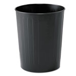 Safco Round Wastebasket, Steel, 23.5 qt, Black orginal image