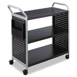 Safco Scoot Three-Shelf Utility Cart, 31w x 18d x 38h, Black/Silver orginal image