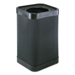 Safco Square Plastic Outdoor Trash Can, 38 Gallon, Black orginal image