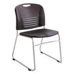 Safco Vy Series Stack Chairs, Black Seat/Black Back, Silver Base, 2/Carton orginal image