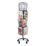 Safco Wire Rotary Display Racks, 16 Compartments, 15w x 15d x 60h, Charcoal orginal image