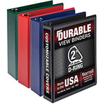 Samsill Durable D-Ring View Binders, 3 Rings, 2