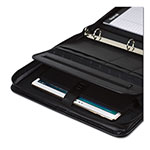 Samsill Professional Zippered Pad Holder/Ring Binder, Pockets, Writing Pad, Vinyl Black orginal image