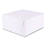 SCT White One-Piece Non-Window Bakery Boxes, Standard, 10 x 10 x 5, White/Kraft, Paper, 100/Bundle orginal image
