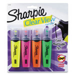 Sharpie® Clearview Tank-Style Highlighter, Blade Chisel Tip, Assorted Colors, 4/Set orginal image