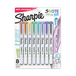Sharpie® S-Note Creative Markers, Assorted Ink Colors, Bullet/Chisel Tip, White Barrel, 8/Pack orginal image
