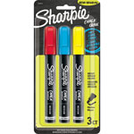 Sharpie® Wet Erase Chalk Markers, Medium Marker Point, Red, Blue, Yellow, 3/Pack orginal image