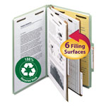 Smead 100% Recycled Pressboard Classification Folders, 2 Dividers, Legal Size, Gray-Green, 10/Box orginal image