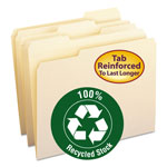 Smead 100% Recycled Reinforced Top Tab File Folders, 1/3-Cut Tabs, Letter Size, Manila, 100/Box orginal image