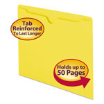 Smead Colored File Jackets with Reinforced Double-Ply Tab, Straight Tab, Letter Size, Yellow, 100/Box orginal image