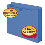 Smead Colored File Jackets with Reinforced Double-Ply Tab, Straight Tab, Letter Size, Blue, 50/Box orginal image