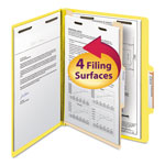 Smead Colored Top Tab Classification Folders, 1 Divider, Letter Size, Yellow, 10/Box orginal image