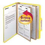 Smead Colored Top Tab Classification Folders, 2 Dividers, Letter Size, Yellow, 10/Box orginal image