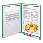Smead Heavyweight Colored End Tab Folders with Two Fasteners, Straight Tab, Letter Size, Green, 50/Box orginal image