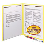 Smead Heavyweight Colored End Tab Folders with Two Fasteners, Straight Tab, Letter Size, Yellow, 50/Box orginal image