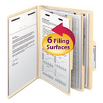 Smead Manila Four- and Six-Section Top Tab Classification Folders, 2 Dividers, Letter Size, Manila, 10/Box orginal image