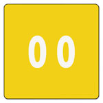 Smead Numerical End Tab File Folder Labels, 0, 1.5 x 1.5, Yellow, 250/Roll orginal image