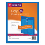 Smead Poly String & Button Interoffice Envelopes, String & Button Closure, 9.75 x 11.63, Transparent Blue, 5/Pack orginal image