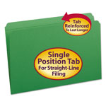 Smead Reinforced Top Tab Colored File Folders, Straight Tab, Legal Size, Green, 100/Box orginal image