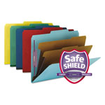 Smead Six-Section Pressboard Top Tab Classification Folders with SafeSHIELD Fasteners, 2 Dividers, Letter Size, Assorted, 10/Box orginal image