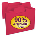 Smead SuperTab Colored File Folders, 1/3-Cut Tabs, Letter Size, 11 pt. Stock, Red, 100/Box orginal image