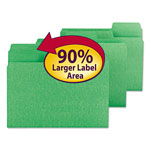 Smead SuperTab Colored File Folders, 1/3-Cut Tabs, Letter Size, 11 pt. Stock, Green, 100/Box orginal image