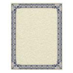 Southworth Parchment Certificates, Retro, 8 1/2 x 11, Ivory w/ Blue & Silver-Foil Border, 50/Pack orginal image
