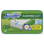 Swiffer Wet Refill Cloths, 10 x 8, Open Window Fresh, Cloth, White, 12/Tub, 12 Tubs/Carton orginal image