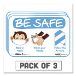 Tabbies BeSafe Messaging Education Wall Signs, 9 x 6, 
