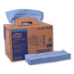Tork Industrial Paper Wiper, 4-Ply, 12.8 x 16.5, Blue, 180/Carton orginal image