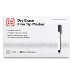 TRU RED™ Pen Style Dry Erase Marker, Fine Bullet Tip, Black, Dozen orginal image