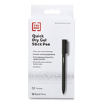 TRU RED™ Quick Dry Stick Gel Pen, Fine 0.5 mm, Black Ink, Black Barrel, Dozen orginal image