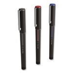 TRU RED™ Roller Ball Pen, Stick, Fine 0.5 mm, Assorted Ink Colors, Black Barrel, 3/Pack orginal image