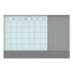 U Brands 3N1 Magnetic Glass Dry Erase Combo Board, 36 x 24, Month View, White Surface and Frame orginal image