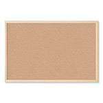 U Brands Cork Bulletin Board, 35 x 23, Natural Surface, Birch Frame orginal image