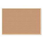 U Brands Cork Bulletin Board, 70 x 47, Natural Surface, Birch Frame orginal image