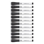 U Brands Medium Point Low-Odor Dry-Erase Markers with Erasers, Black, Dozen orginal image