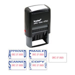 U.S. Stamp & Sign Economy 5-in-1 Date Stamp, Self-Inking, 1 x 1 5/8, Blue/Red orginal image