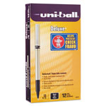 Uni-Ball Deluxe Stick Roller Ball Pen, Fine 0.7mm, Black Ink, Champagne Barrel, Dozen orginal image