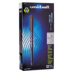 Uni-Ball ONYX Stick Roller Ball Pen, Fine 0.7mm, Blue Ink, Black Matte Barrel, Dozen orginal image