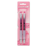Uni-Ball Signo 207 Retractable Gel Pen, Medium 0.7mm, Black Ink, Pink Barrel, 2/Pack orginal image