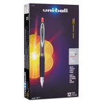 Uni-Ball Signo 207 Retractable Gel Pen, Micro 0.5mm, Red Ink, Smoke/Black/Red Barrel, Dozen orginal image