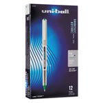 Uni-Ball VISION Stick Roller Ball Pen, Fine 0.7mm, Evergreen Ink, Gray Barrel, Dozen orginal image