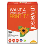 Universal 30% Recycled Copy Paper, 92 Bright, 20 lb Bond Weight, 8.5 x 11, White, 500 Sheets/Ream, 10 Reams/Carton orginal image
