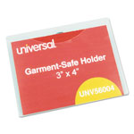 Universal Clear Badge Holders w/Garment-Safe Clips, 3 x 4, White Inserts, 50/Box orginal image