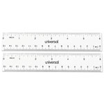 Universal Clear Plastic Ruler, Standard/Metric, 6